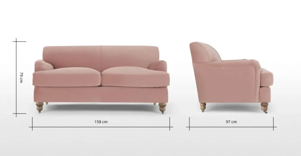 Sofá de 2 Cuerpos Orson – Rosa Vintage