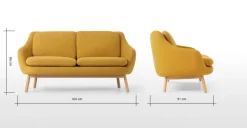 Sofá de 2 Cuerpos Oslo – Amarillo Yema