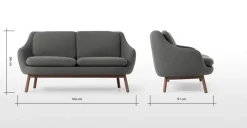 Sofá de 2 Cuerpos Oslo – Gris Marga