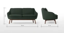 Sofá de 2 Cuerpos Oslo – Verde Bosque