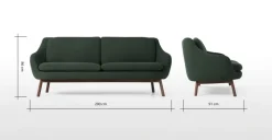 Sofá de 3 Cuerpos Oslo – Verde Bosque