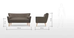 Sofá de 2 Cuerpos Quentin – Gris Urbano