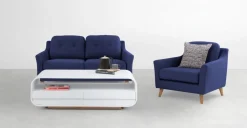 Sofá de 2 Cuerpos Rufus – Azul Cobalto Oscuro