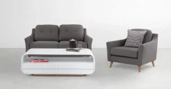 Sofá de 2 Cuerpos Rufus – Gris Rinoceronte