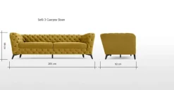 Sofá de 3 Cuerpos Sloan – Dorado Vintage