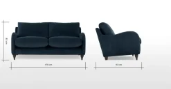 Sofá de 3 Cuerpos Sofia – Afelpado Índigo