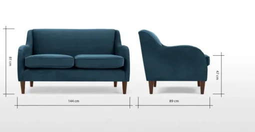 Sofá de 2 Cuerpos Sofia – Azul Cerceta