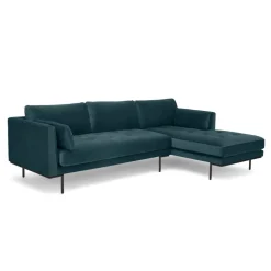 Sofá Esquinero con Chaise Longue a la Derecha Harlow – Azul Oceano