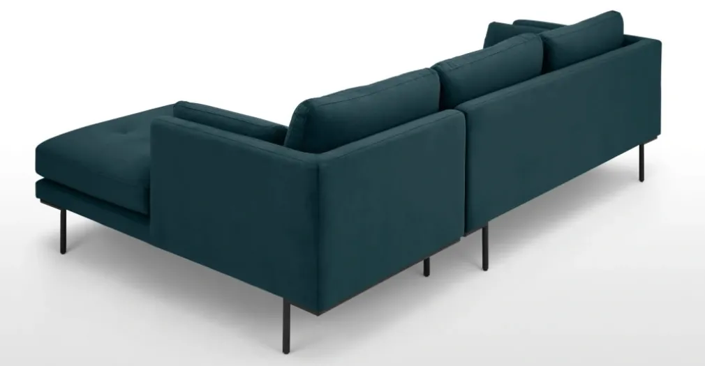 Sofá Esquinero con Chaise Longue a la Derecha Harlow – Azul Oceano