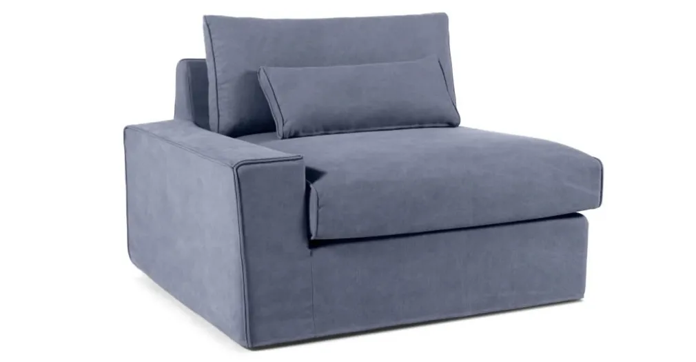 Sofá Modular con Brazo a la Izquierda Trent – Azul Lavado