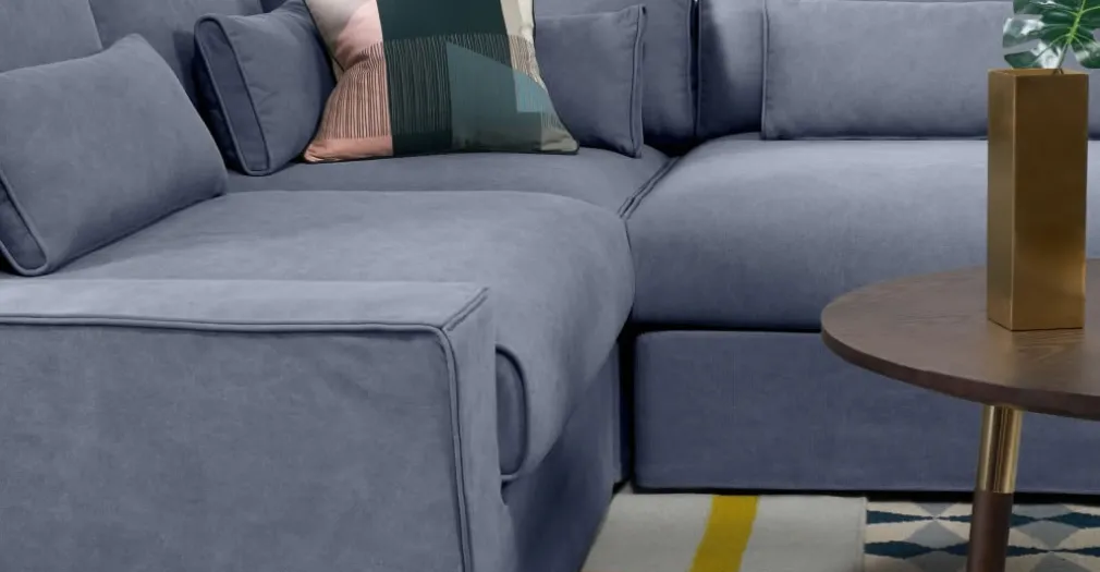 Sofá Modular con Brazo a la Izquierda Trent – Azul Lavado