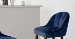 Taburete alto Margot – Terciopelo azul eléctrico