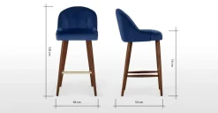 Taburete alto Margot – Terciopelo azul eléctrico
