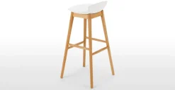 Taburete alto Thelma – Roble y blanco