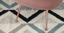 Taburete Moby – Terciopelo rosa vintage