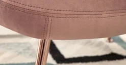 Taburete Moby – Terciopelo rosa vintage